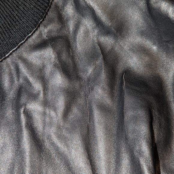 Michael Kors leather front zip up sweaters .. - Picture 4 of 5